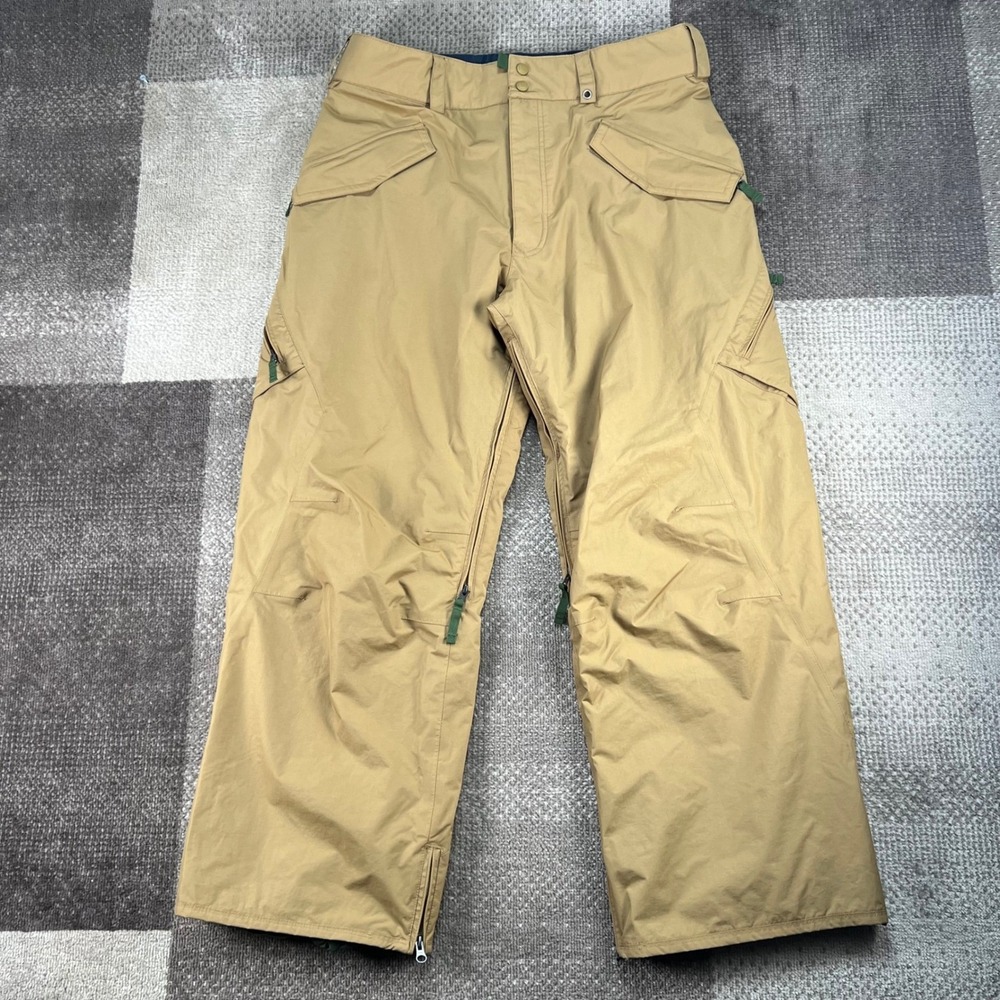 Burton Mens Large Tan Snowboard Ski Pants Cargo Waterproof B11A Brown